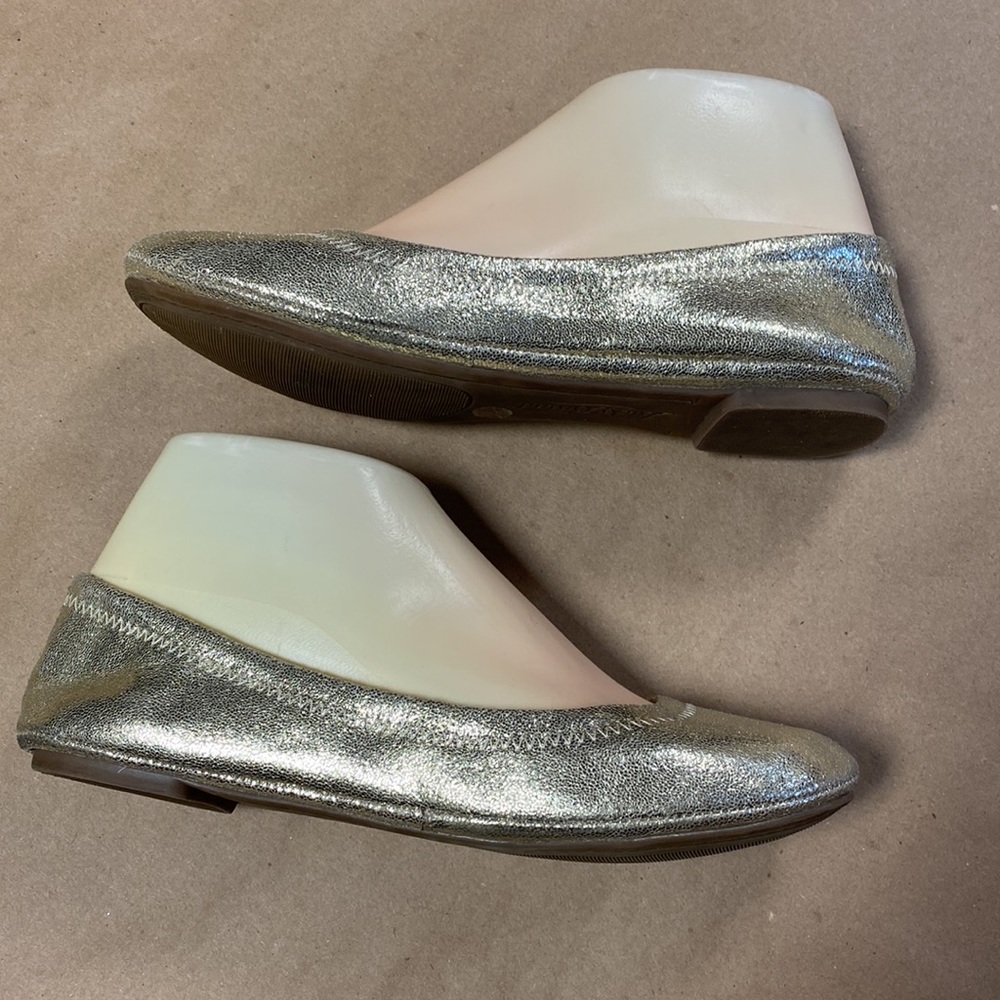 5/$50 Lucky Brand Metallic Gold Emmie Ballet Flats - Picture 4 of 8